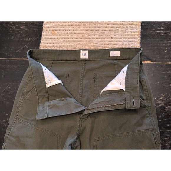 Vintage Y2K GAP Carpenter Pants Men's 32x30 Army Green Skate Surf Utility - Picture 10 of 13